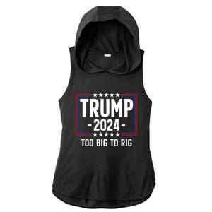 Trump 2024 Too Big To Rig Ladies PosiCharge Tri-Blend Wicking Draft Hoodie Tank