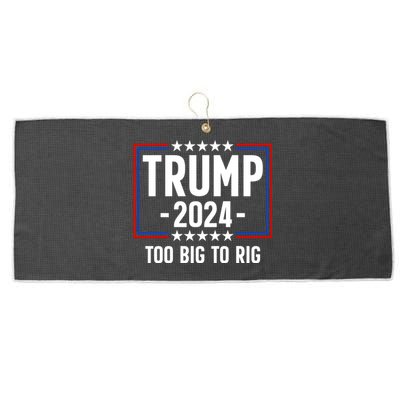 Trump 2024 Too Big To Rig Large Microfiber Waffle Golf Towel