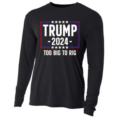 Trump 2024 Too Big To Rig Cooling Performance Long Sleeve Crew