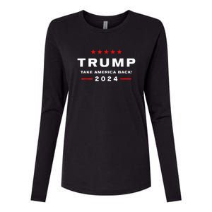 Trump 2024 Take America Back Election Womens Cotton Relaxed Long Sleeve T-Shirt