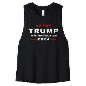 Trump 2024 Take America Back Election Women's Racerback Cropped Tank