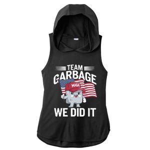 Trump 2024 Team Garbage Victory Trump 47th President Ladies PosiCharge Tri-Blend Wicking Draft Hoodie Tank