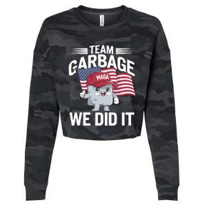 Trump 2024 Team Garbage Victory Trump 47th President Cropped Pullover Crew