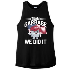 Trump 2024 Team Garbage Victory Trump 47th President Ladies PosiCharge Tri-Blend Wicking Tank