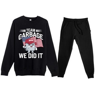 Trump 2024 Team Garbage Victory Trump 47th President Premium Crewneck Sweatsuit Set