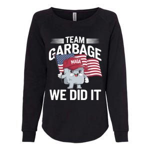 Trump 2024 Team Garbage Victory Trump 47th President Womens California Wash Sweatshirt