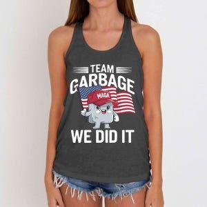 Trump 2024 Team Garbage Victory Trump 47th President Women's Knotted Racerback Tank