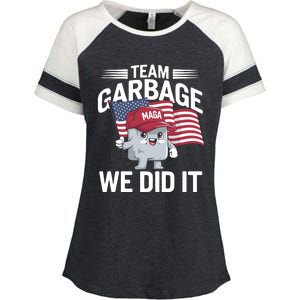 Trump 2024 Team Garbage Victory Trump 47th President Enza Ladies Jersey Colorblock Tee