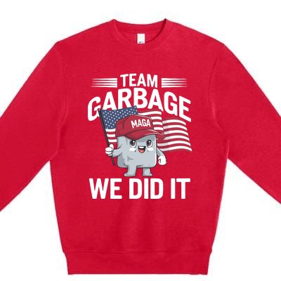 Trump 2024 Team Garbage Victory Trump 47th President Premium Crewneck Sweatshirt