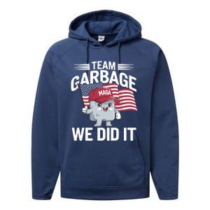 Trump 2024 Team Garbage Victory Trump 47th President Performance Fleece Hoodie