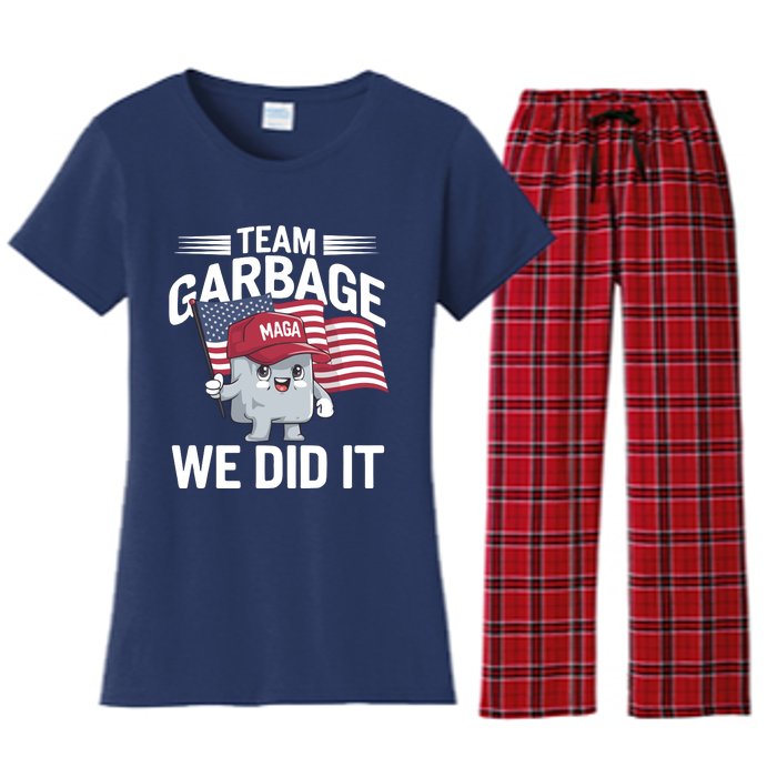 Trump 2024 Team Garbage Victory Trump 47th President Women's Flannel Pajama Set