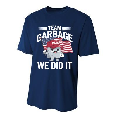 Trump 2024 Team Garbage Victory Trump 47th President Performance Sprint T-Shirt