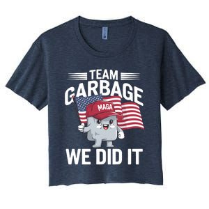 Trump 2024 Team Garbage Victory Trump 47th President Women's Crop Top Tee