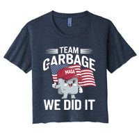 Trump 2024 Team Garbage Victory Trump 47th President Women's Crop Top Tee