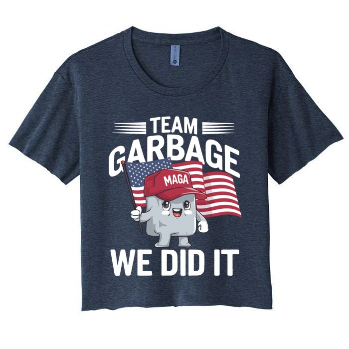 Trump 2024 Team Garbage Victory Trump 47th President Women's Crop Top Tee