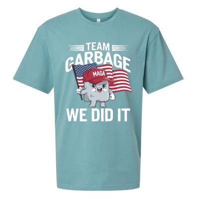 Trump 2024 Team Garbage Victory Trump 47th President Sueded Cloud Jersey T-Shirt