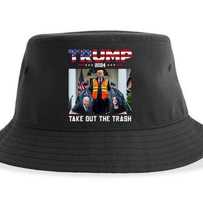 Trump 2024 Take Out The Trash Funny Trump Garbage Man Sustainable Bucket Hat