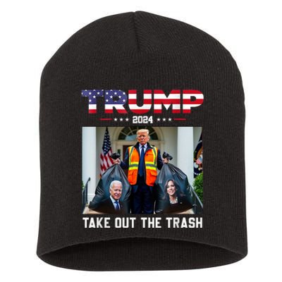 Trump 2024 Take Out The Trash Funny Trump Garbage Man Short Acrylic Beanie