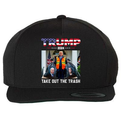 Trump 2024 Take Out The Trash Funny Trump Garbage Man Wool Snapback Cap