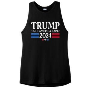 Donald Trump 2024 Take America Back USA United States Ladies PosiCharge Tri-Blend Wicking Tank