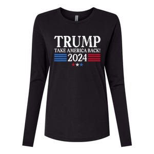 Donald Trump 2024 Take America Back USA United States Womens Cotton Relaxed Long Sleeve T-Shirt