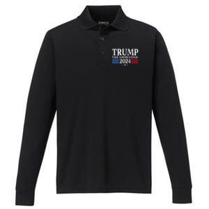 Donald Trump 2024 Take America Back USA United States Performance Long Sleeve Polo