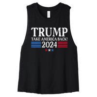 Donald Trump 2024 Take America Back USA United States Women's Racerback Cropped Tank