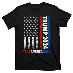 Trump 2024 Take America Back American Election Retro Us Flag T-Shirt