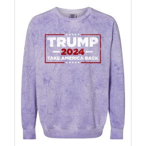 Trump 2024 Take America Back Us American Flag President Colorblast Crewneck Sweatshirt