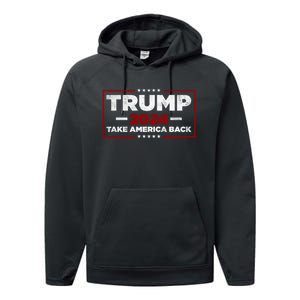 Trump 2024 Take America Back Us American Flag President Performance Fleece Hoodie