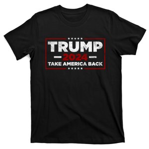 Trump 2024 Take America Back Us American Flag President T-Shirt