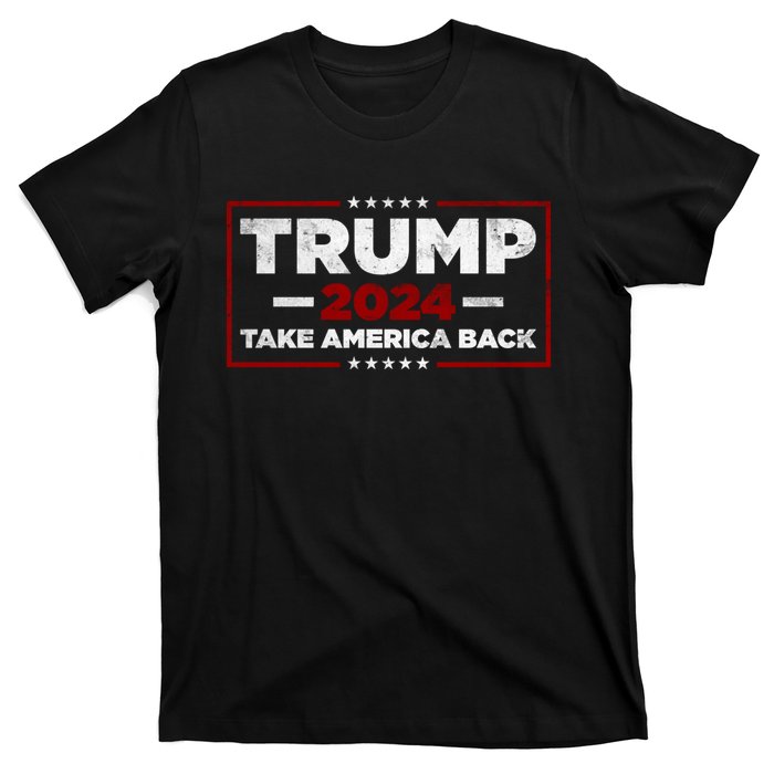 Trump 2024 Take America Back Us American Flag President T-Shirt