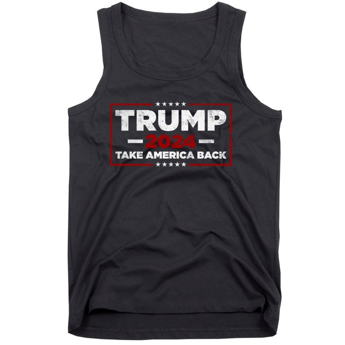 Trump 2024 Take America Back Us American Flag President Tank Top