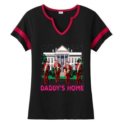 Trump 2024 Take America Back DaddyS Home Christmas Ladies Halftime Notch Neck Tee