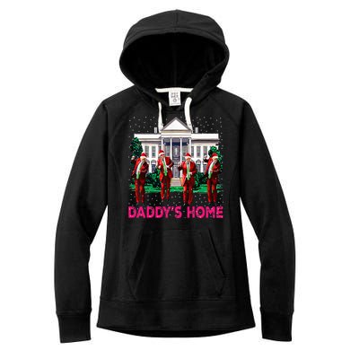 Trump 2024 Take America Back DaddyS Home Christmas Women's Fleece Hoodie