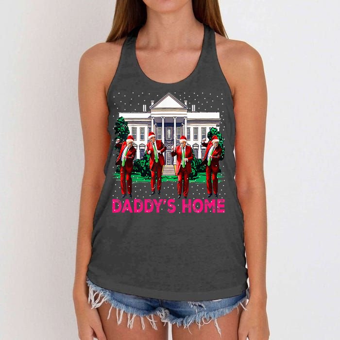 Trump 2024 Take America Back DaddyS Home Christmas Women's Knotted Racerback Tank