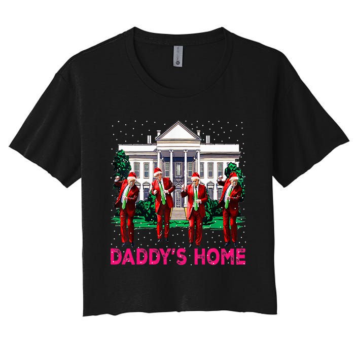 Trump 2024 Take America Back DaddyS Home Christmas Women's Crop Top Tee