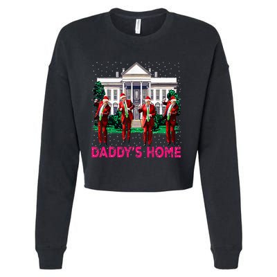 Trump 2024 Take America Back DaddyS Home Christmas Cropped Pullover Crew