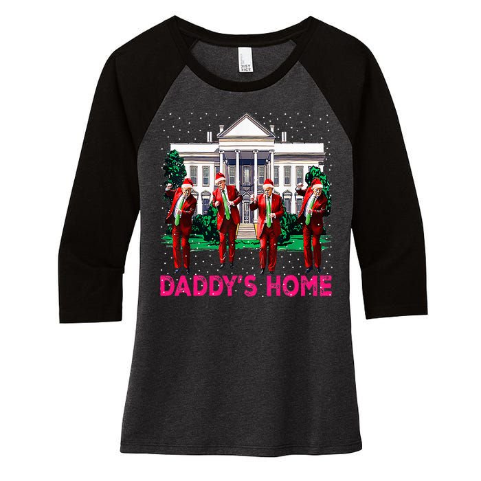 Trump 2024 Take America Back DaddyS Home Christmas Women's Tri-Blend 3/4-Sleeve Raglan Shirt