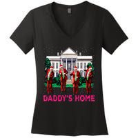 Trump 2024 Take America Back DaddyS Home Christmas Women's V-Neck T-Shirt