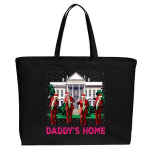 Trump 2024 Take America Back DaddyS Home Christmas Cotton Canvas Jumbo Tote