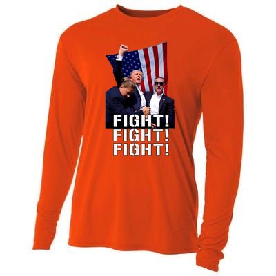 Trump 2024 Trump Fist Pumped Fight Pray For Trump America Cooling Performance Long Sleeve Crew