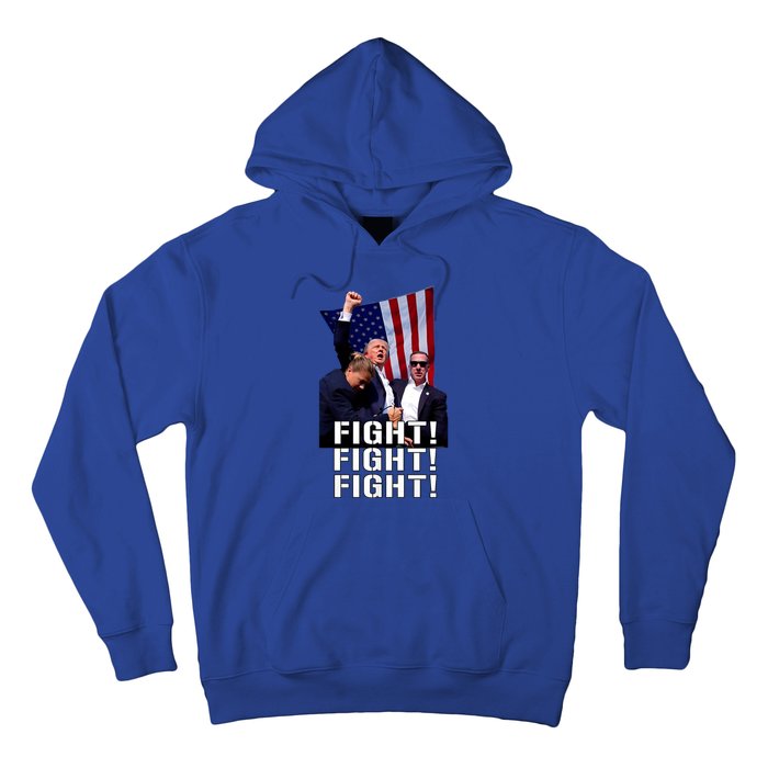 Trump 2024 Trump Fist Pumped Fight Pray For Trump America Hoodie