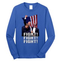 Trump 2024 Trump Fist Pumped Fight Pray For Trump America Long Sleeve Shirt