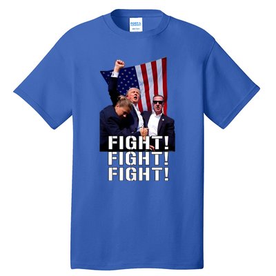 Trump 2024 Trump Fist Pumped Fight Pray For Trump America Tall T-Shirt