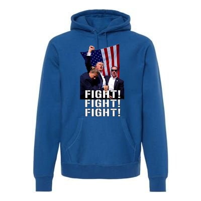 Trump 2024 Trump Fist Pumped Fight Pray For Trump America Premium Hoodie