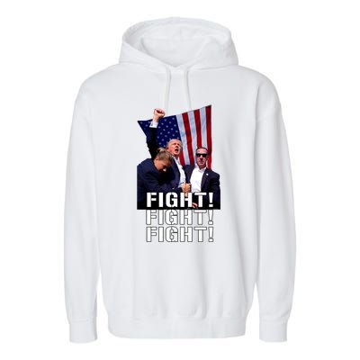 Trump 2024 Trump Fist Pumped Fight Pray For Trump America Garment-Dyed Fleece Hoodie