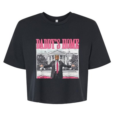 Trump 2024 Take America Back DaddyS Home Trump Pink 2024 Bella+Canvas Jersey Crop Tee