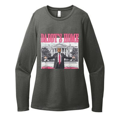 Trump 2024 Take America Back DaddyS Home Trump Pink 2024 Womens CVC Long Sleeve Shirt