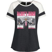 Trump 2024 Take America Back DaddyS Home Trump Pink 2024 Enza Ladies Jersey Colorblock Tee